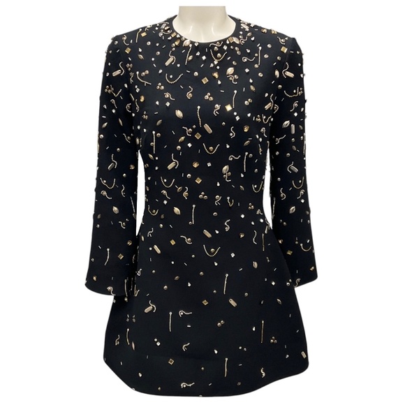 SAFIYAA BLACK / SILVER / GOLD RENA MINI DRESS - Picture 1 of 6